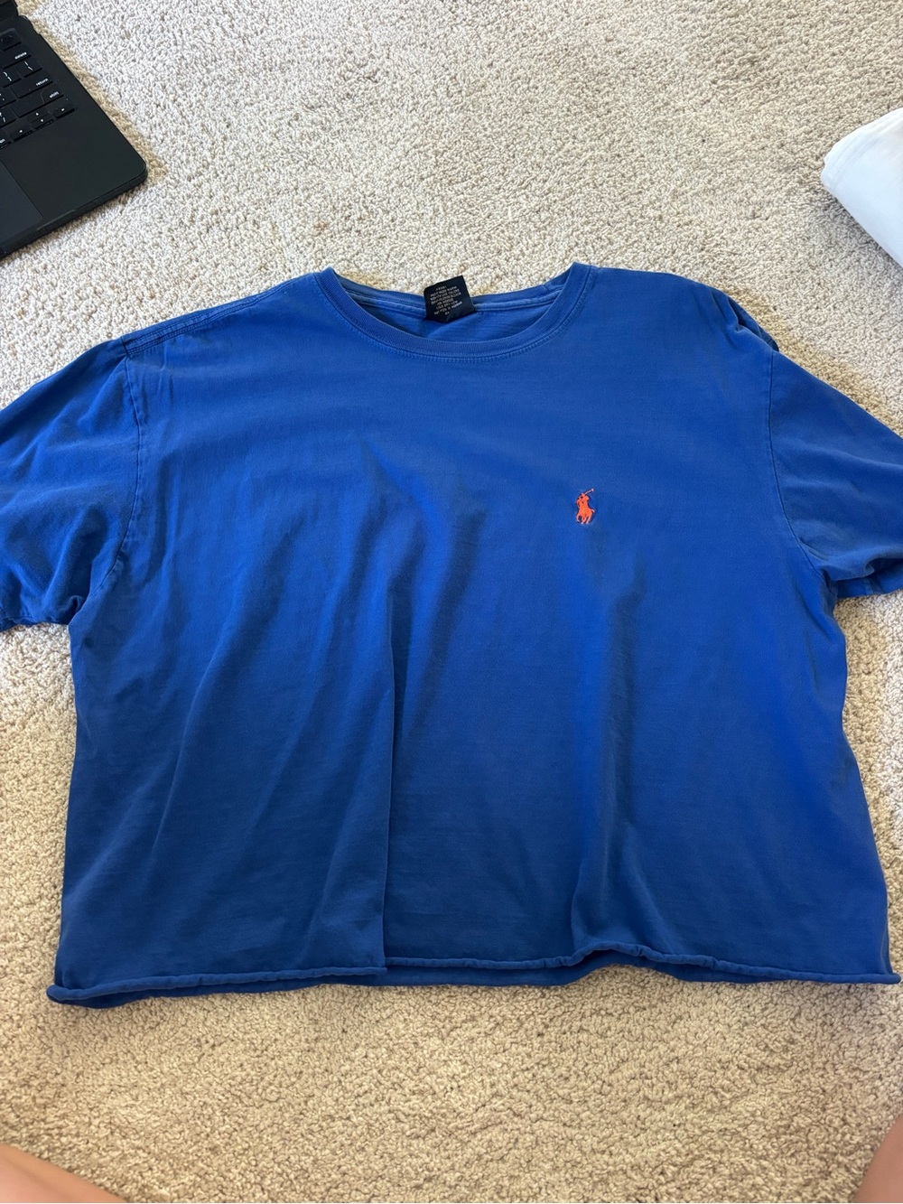 Vintage Polo Ralph Lauren Blue Crewneck Tee Cropped